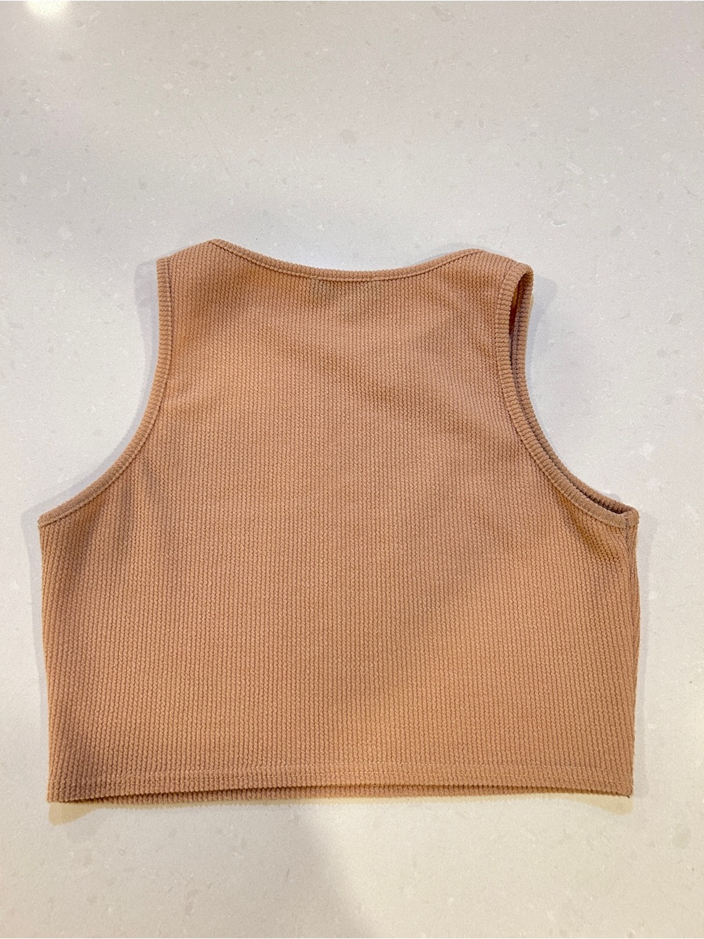 Missguided Tan Ribbed Cropped Tank Top - Picture 2 of 3